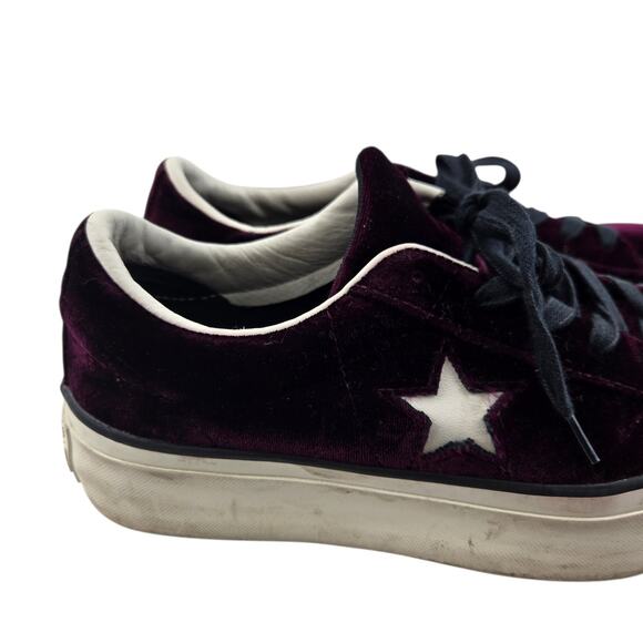 Converse Sneakers Womens 8.5 Purple Velvet One Star Platform Ox Low Top Casual - Picture 2 of 12